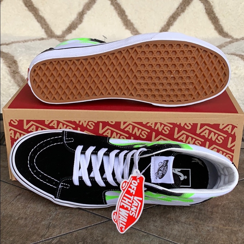 •VANS Sk-8-Hi FLAME black/true white Mens - Picture 3 of 16